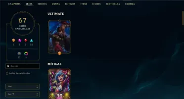 Conta LoL 275 com algumas skins
