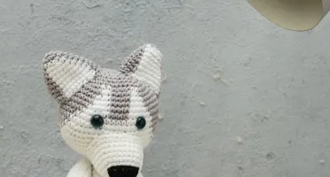 Husky Siberiano em amigurumi
