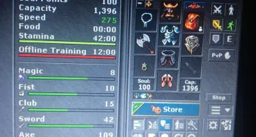 Conta Tibia - ED 226 em BONA - EK 146 IMPERA SKILL 109
