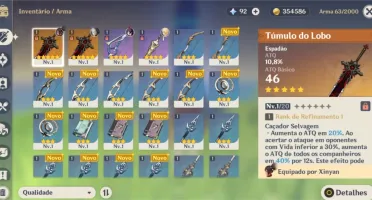 GENSHIN IMPACT 2 TUMULO DO LOBO 5* - Leia Descrição