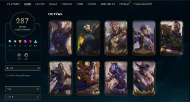Unranked com TODOS os Champs e 287 Skins ( MID / ADC / JG )