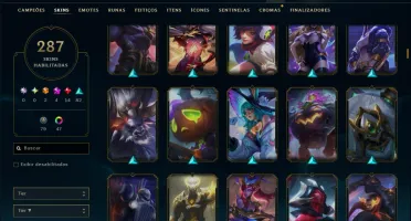 Unranked com TODOS os Champs e 287 Skins ( MID / ADC / JG )