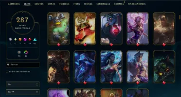 Unranked com TODOS os Champs e 287 Skins ( MID / ADC / JG )
