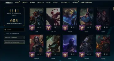 Unranked com TODOS os Champs e 287 Skins ( MID / ADC / JG )
