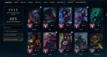 Unranked com TODOS os Champs e 287 Skins ( MID / ADC / JG )
