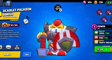 Conta Brawl Stars com o Wattson Paladino vermelho