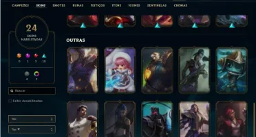 Conta ouro 1 com 63 Champs e 24 Skins