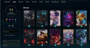 Conta ouro 1 com 63 Champs e 24 Skins