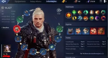 GUERREIRO LVL 76 COM 96K DE PP ITEM EPICO