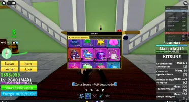 Conta level max Com Kitsune , CDK, Skull guitar e raça V4