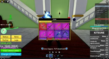 Conta level max Com Kitsune , CDK, Skull guitar e raça V4