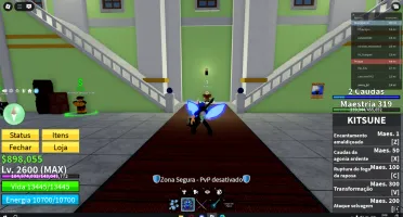 Conta level max Com Kitsune , CDK, Skull guitar e raça V4