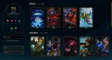Conta League of Legends Nível 92 / 25 skins / 117 champs