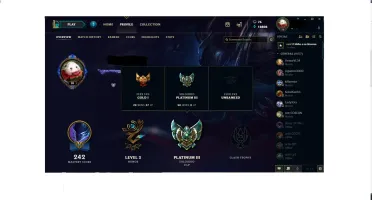 CONTA PLATINA MAIS DE 30 SKINS E QUASE TODOS OS CAMPEÕES