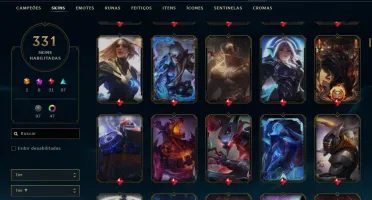 🔥 CONTA LOL – 328 SKINS, NÍVEL 309, TODOS OS CAMPEÕES 🔥