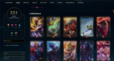 🔥 CONTA LOL – 328 SKINS, NÍVEL 309, TODOS OS CAMPEÕES 🔥