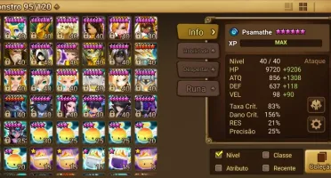 Conta de Sumoners War, faz tudo no jogo 97 6* server global