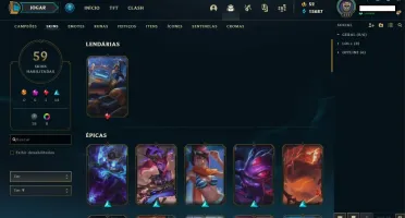 Vendo Conta LOL Prata 2 Todos os campeões 59 skins