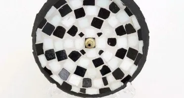 Porta Incenso Mosaico Preto e Branco
