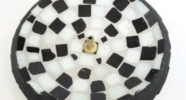 Porta Incenso Mosaico Preto e Branco