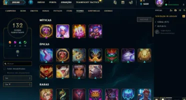 Conta lvl 260 platina com nick 3 letras