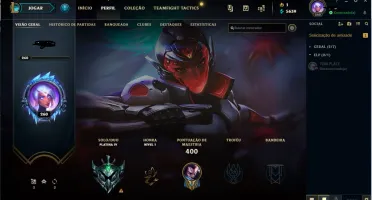 Conta lvl 260 platina com nick 3 letras