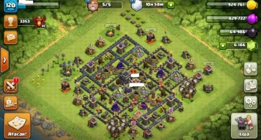 Clash of Clans CV9 quase FULL + 6.186 gemas