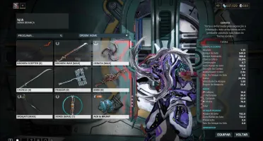 Conta Warframe com 693 platinas, warframes e armas build