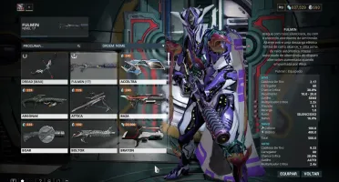 Conta Warframe com 693 platinas, warframes e armas build