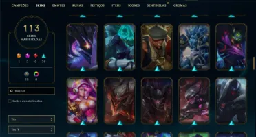 Conta ouro 1 com 155 Champs e 113 Skins ( MAIN ADC )