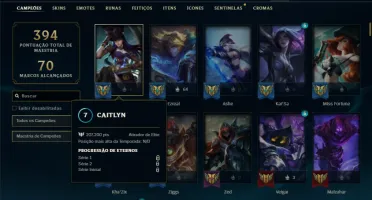 Conta ouro 1 com 155 Champs e 113 Skins ( MAIN ADC )