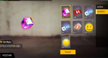 Conta de Free Fire zerada com cubo mágico.