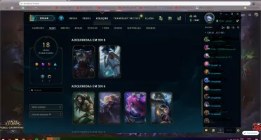 Conta lol Gold 3 , com skins boas 33 champs 18 skins