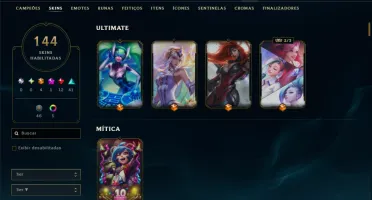 Prata 2 com 130 Champs e 144 Skins ( ADC / SUP )