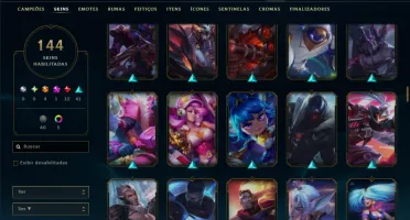 Prata 2 com 130 Champs e 144 Skins ( ADC / SUP )