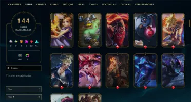 Prata 2 com 130 Champs e 144 Skins ( ADC / SUP )