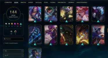 Prata 2 com 130 Champs e 144 Skins ( ADC / SUP )