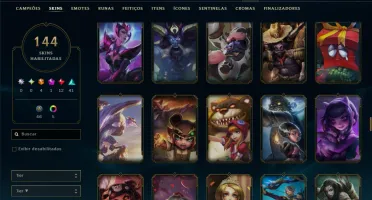 Prata 2 com 130 Champs e 144 Skins ( ADC / SUP )