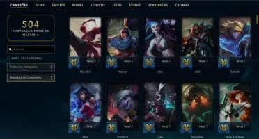 Conta LOL (283 Skins, 5gemas, 295 ícones, 41 sentinelas,7cr)