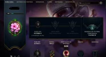 Conta LOL (283 Skins, 5gemas, 295 ícones, 41 sentinelas,7cr)