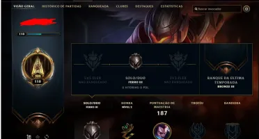 conta de lol level 110 ferro 3