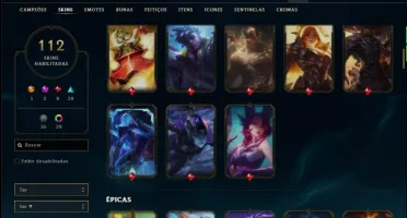 Conta platina 2 com TODOS os champs e 112 skins ( MAIN ADC )