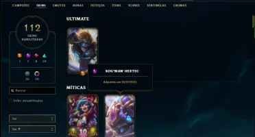 Conta platina 2 com TODOS os champs e 112 skins ( MAIN ADC )