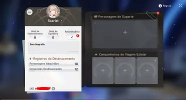 Conta Honkai Star Rail LVL 8| Bailu 5*
