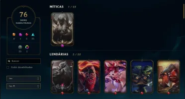 Conta Lol lvl 157 - gold 4 - 76 skins e todos os champs