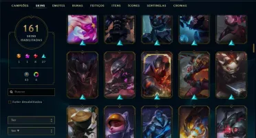 Conta ouro 3 com 161 skins e 134 champs (7 Vitoriosas)