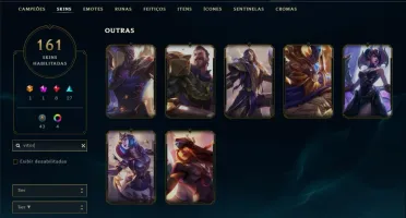 Conta ouro 3 com 161 skins e 134 champs (7 Vitoriosas)