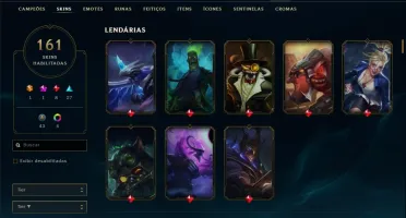 Conta ouro 3 com 161 skins e 134 champs (7 Vitoriosas)