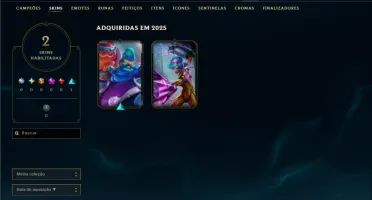 Platina 1 com 50 Champs e 2 Skins