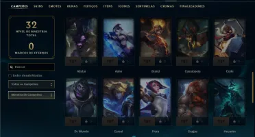 Platina 1 com 50 Champs e 2 Skins